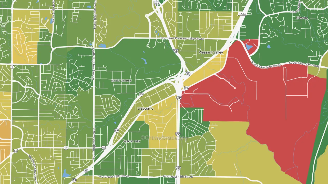 Claycomo, MO Map of Murder Rates