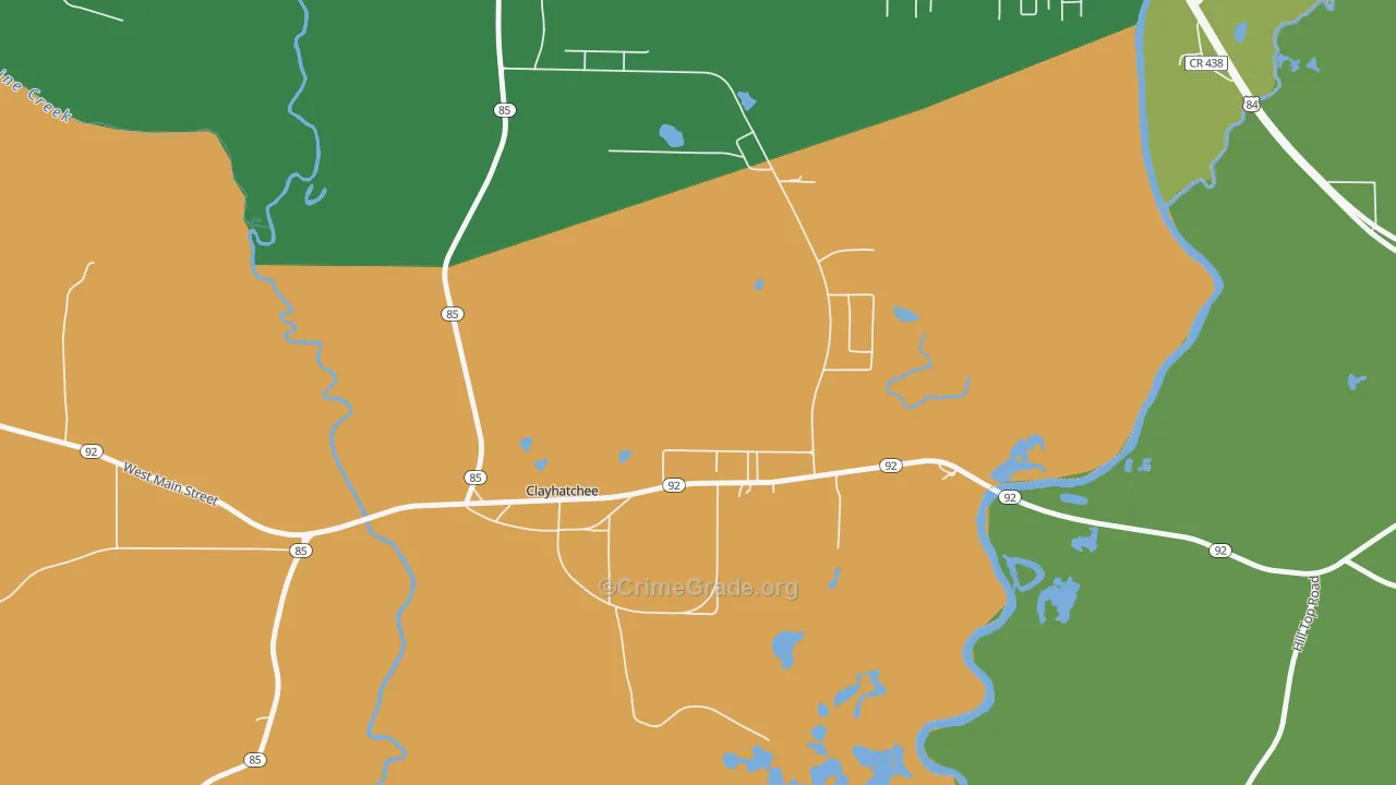 Clayhatchee, AL Map of Murder Rates