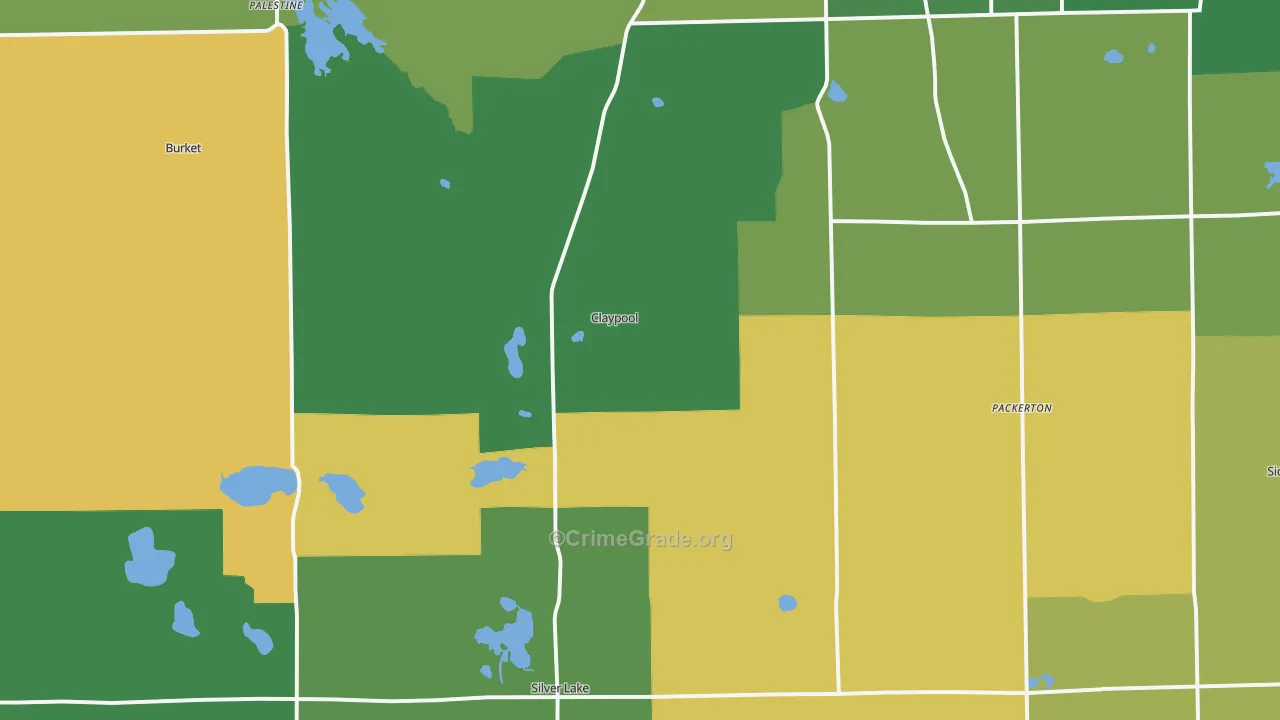 Claypool, IN Map of Murder Rates