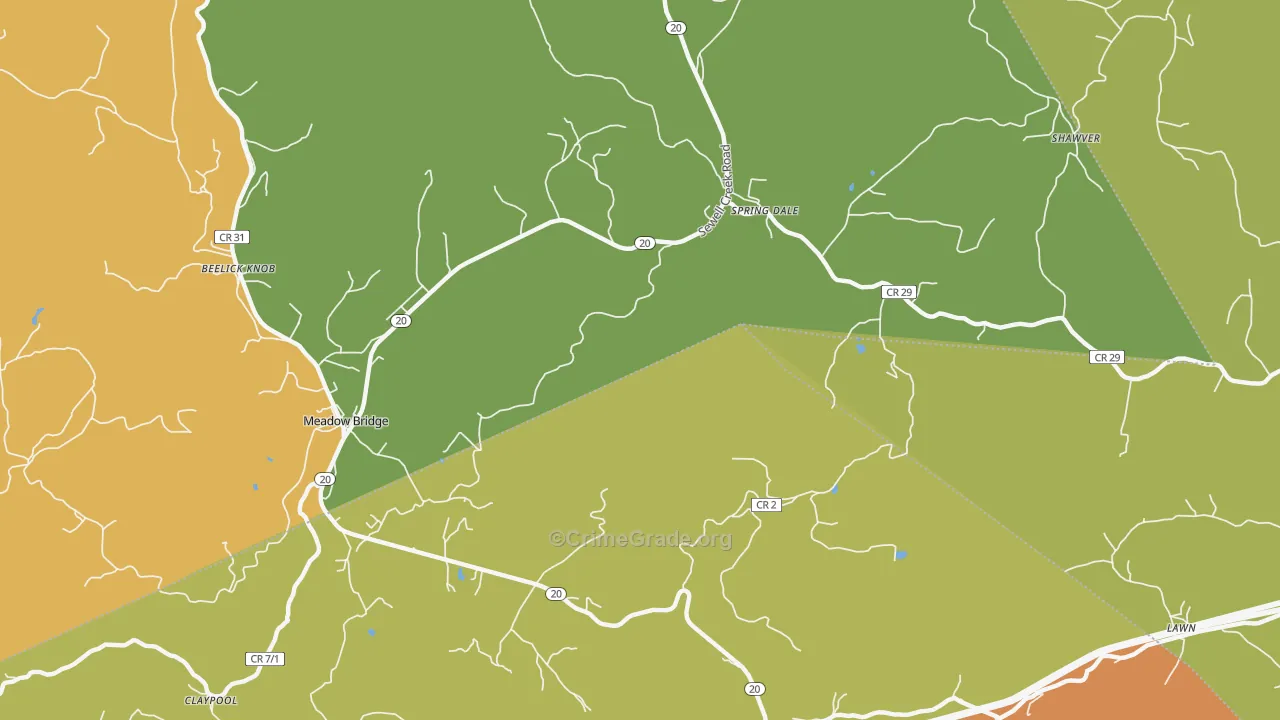 Claypool, WV Map of Murder Rates