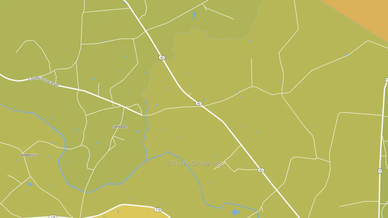 Clayroot, NC Map of Murder Rates