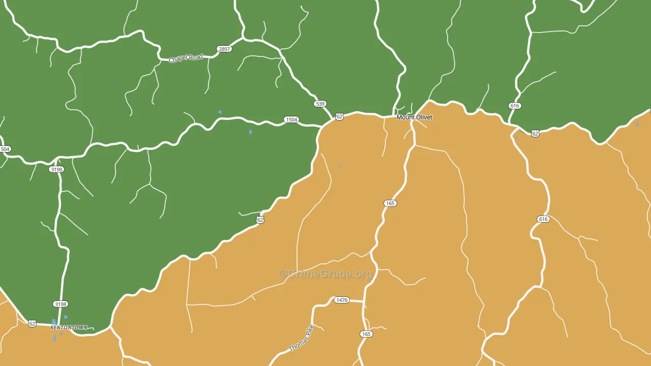 Claysville, KY Map of Murder Rates