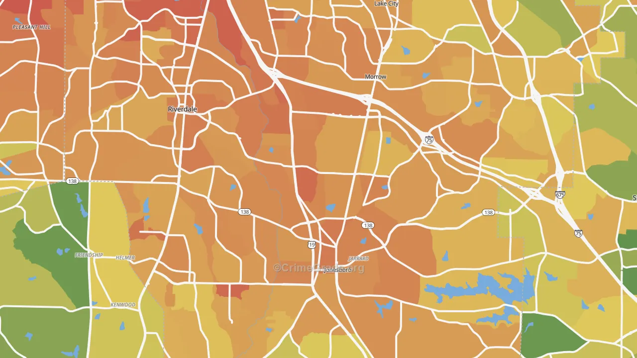Clayton County, GA Map of Murder Rates