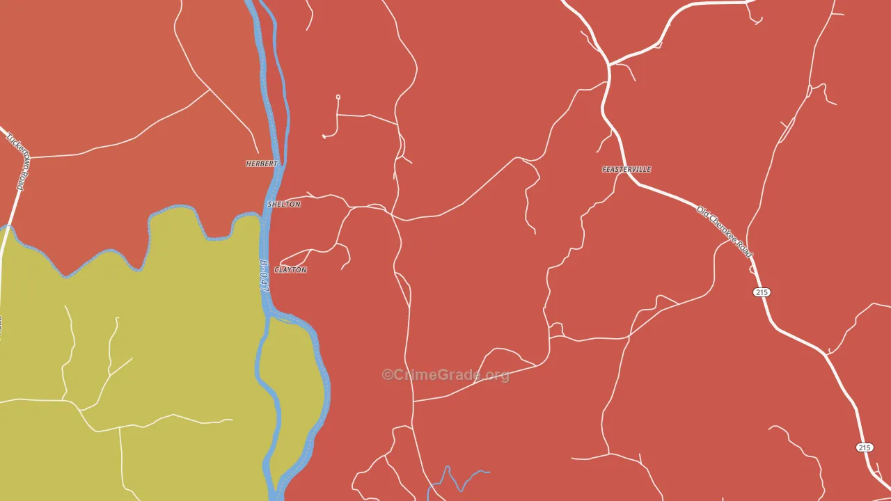 Clayton, SC Map of Murder Rates