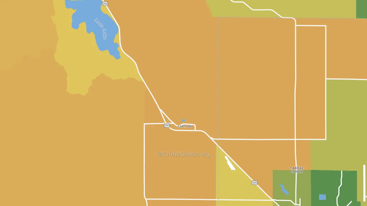 Clayton, WA Map of Murder Rates