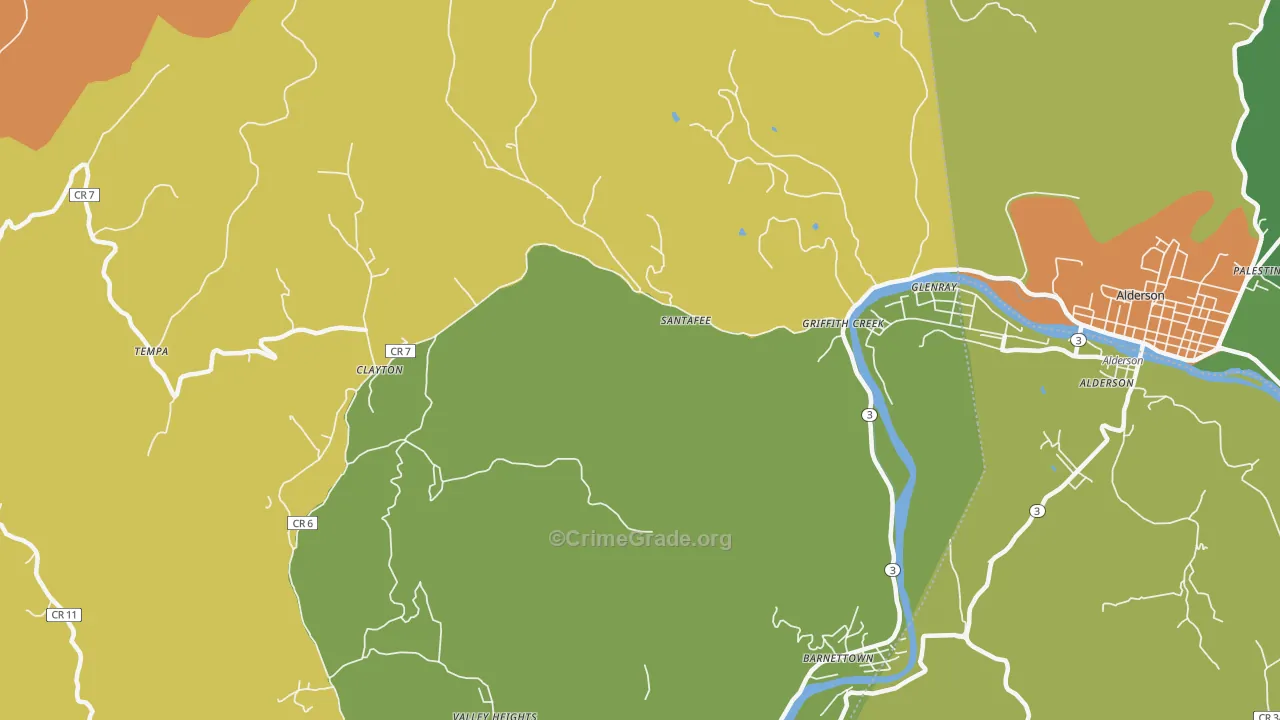 Clayton, WV Map of Murder Rates