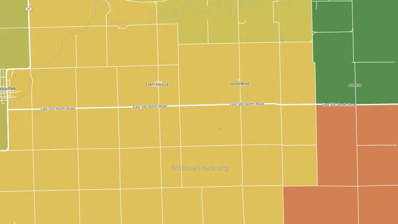 Claytonville, IL Map of Murder Rates