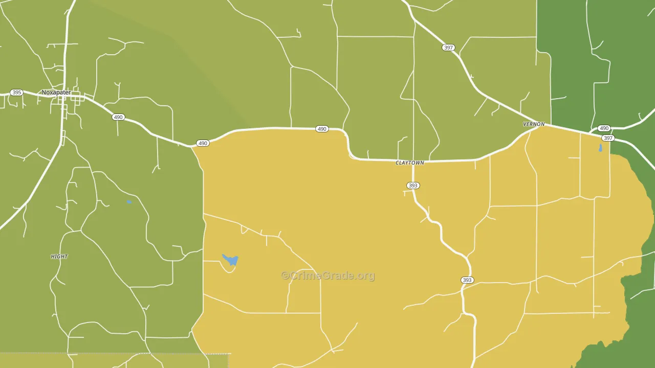 Claytown, MS Map of Murder Rates