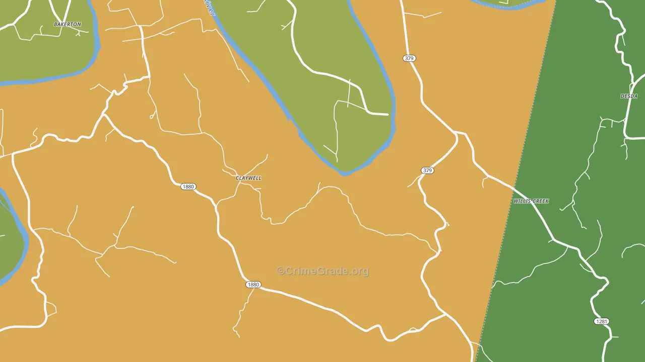 Claywell, KY Map of Murder Rates