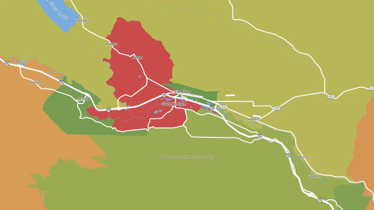 Cle Elum, WA Map of Murder Rates