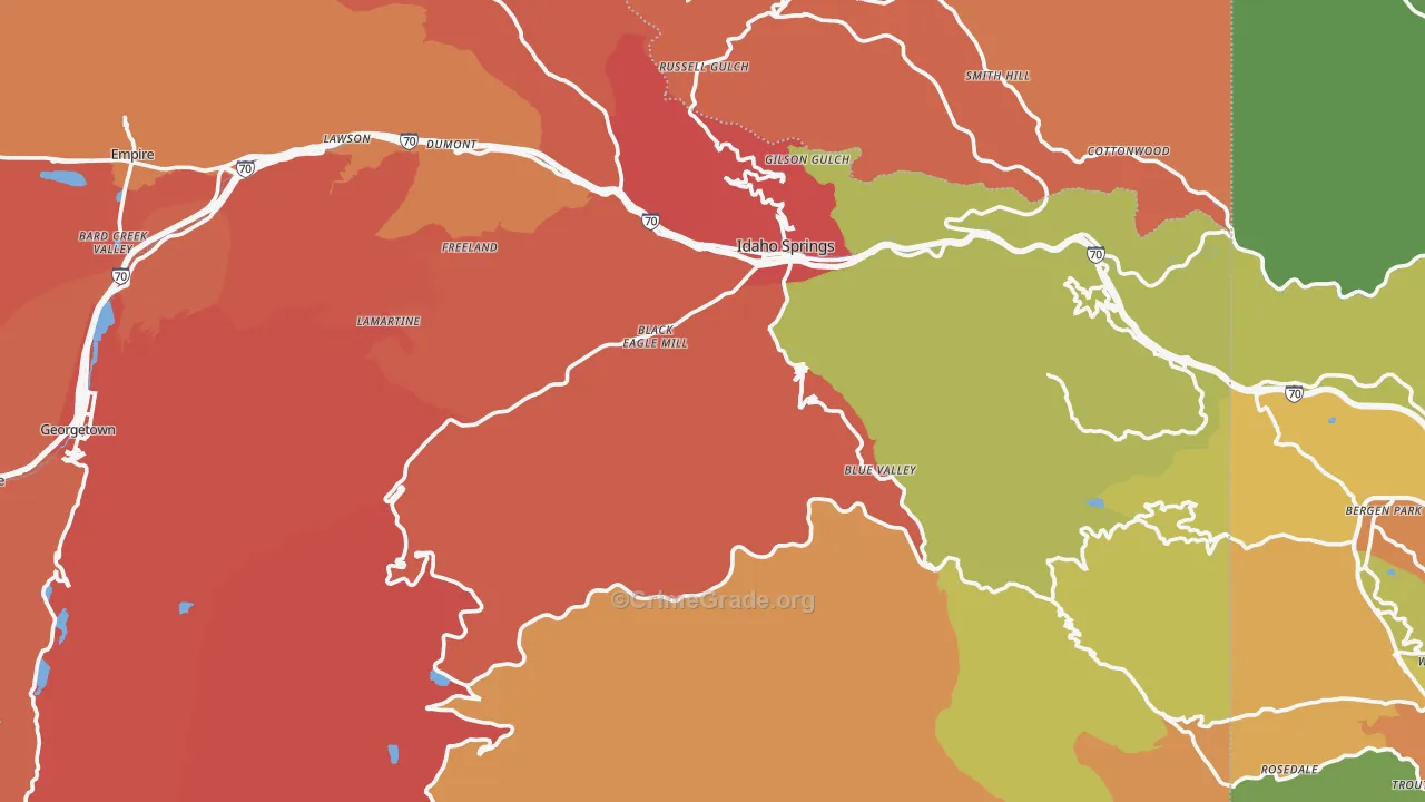Clear Creek County, CO Map of Murder Rates