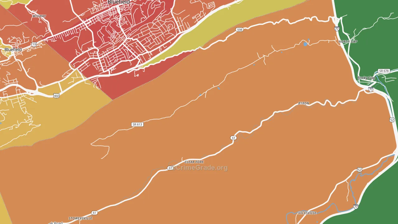 Clear Fork, VA Map of Murder Rates
