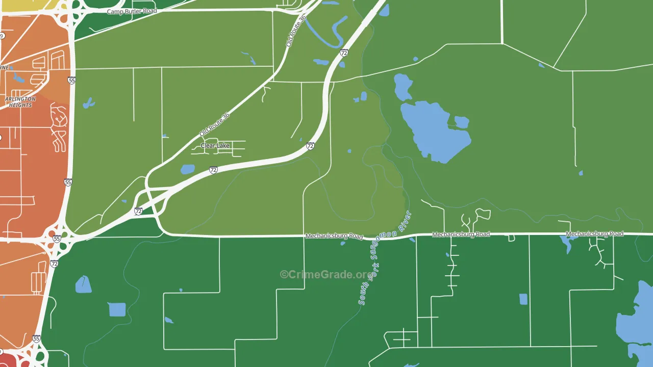 Clear Lake, IL Map of Murder Rates