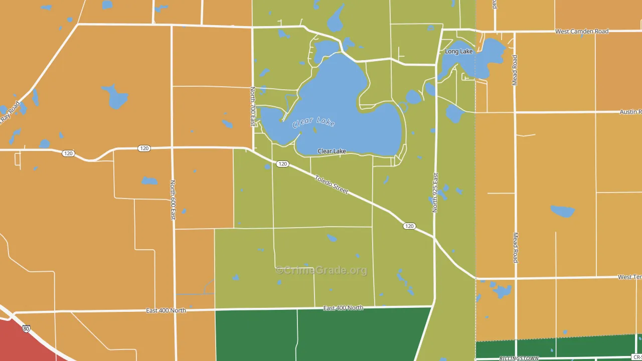 Clear Lake, IN Map of Murder Rates
