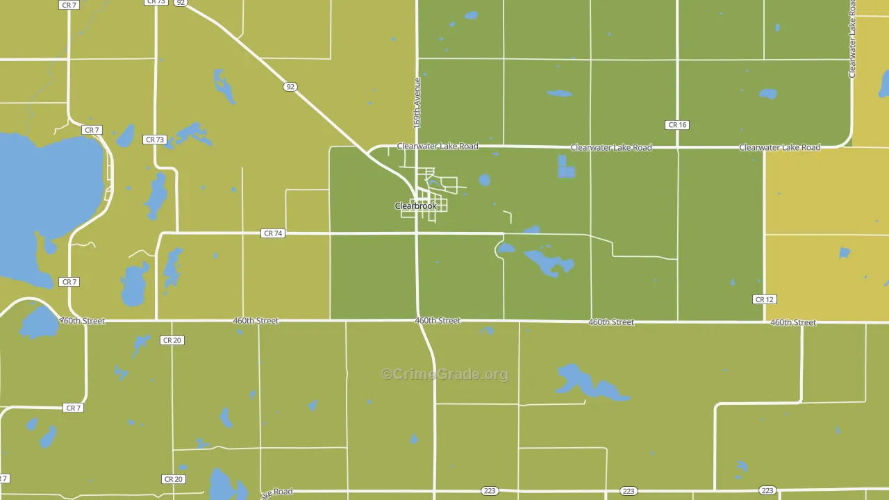 Clearbrook, MN Map of Murder Rates