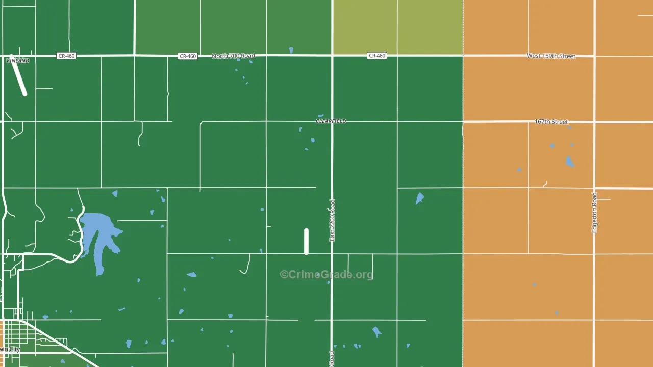 Clearfield, KS Map of Murder Rates