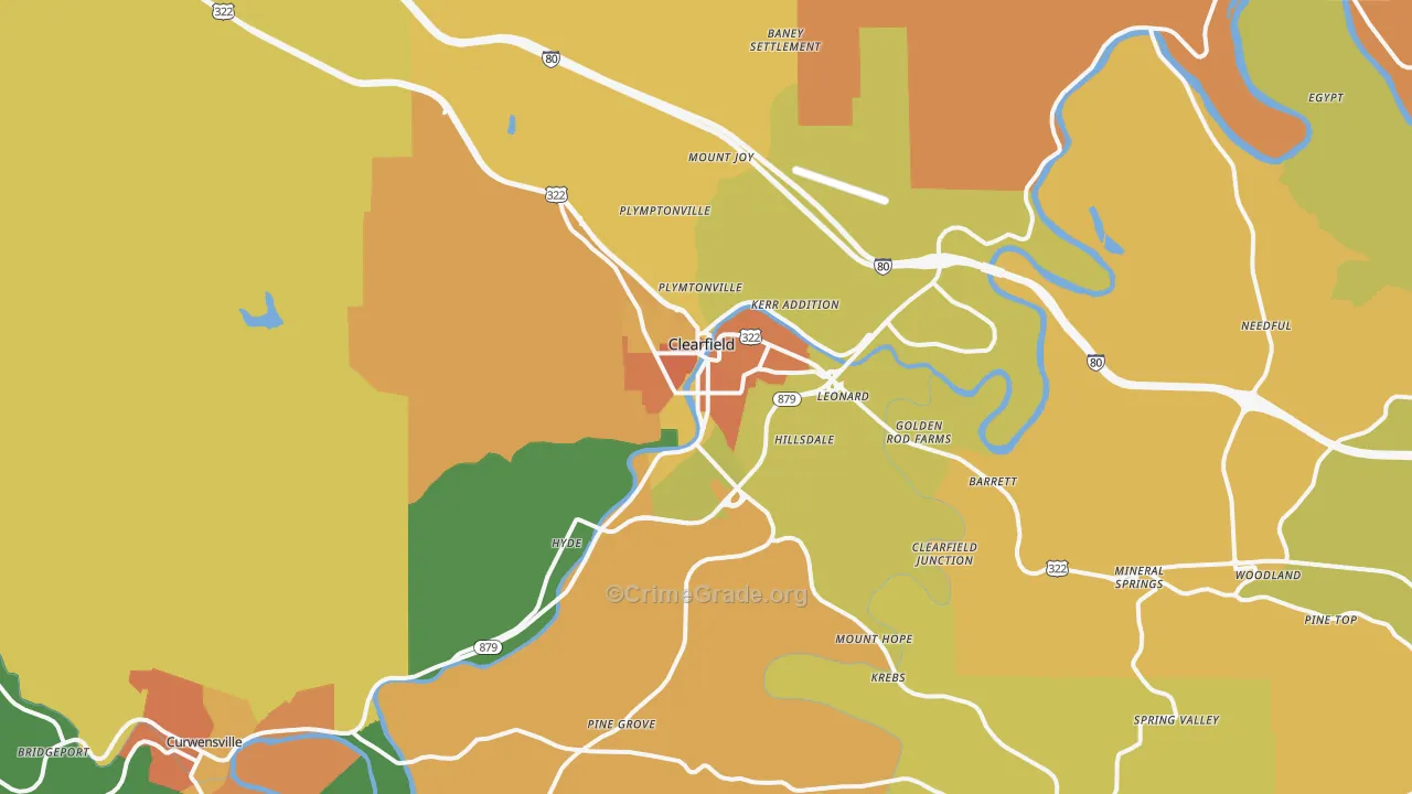 Clearfield, PA Map of Murder Rates
