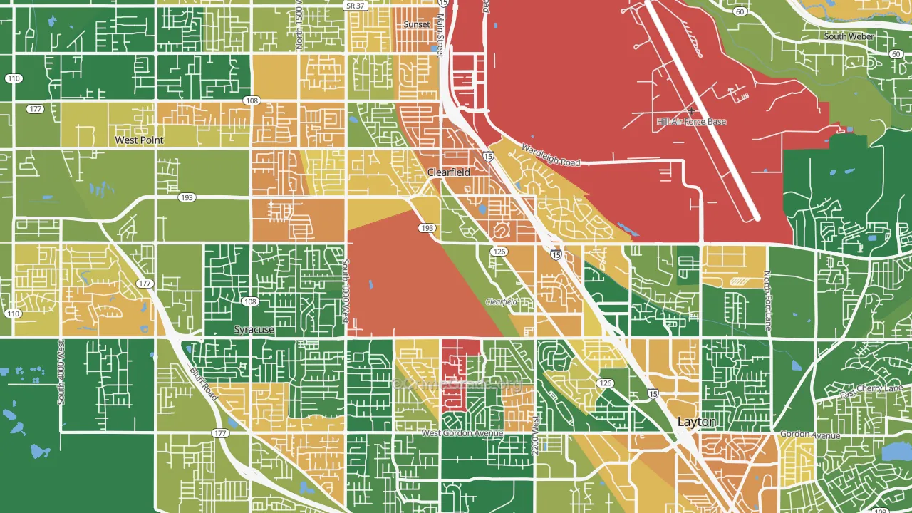 Clearfield, UT Map of Murder Rates