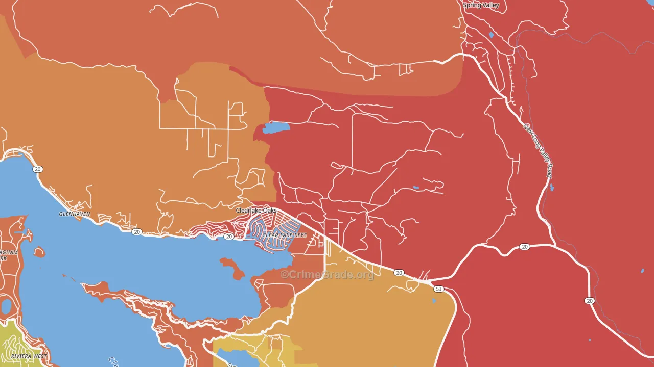 Clearlake Oaks, CA Map of Murder Rates