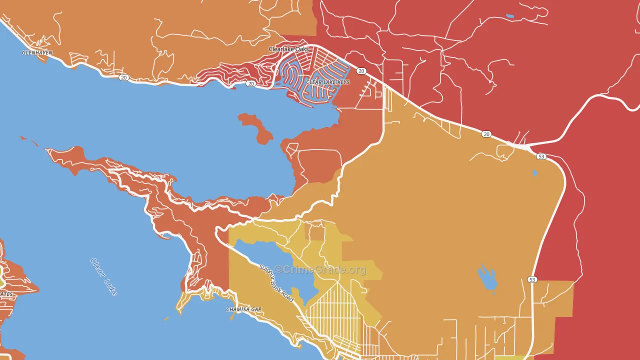Clearlake Park, CA Map of Murder Rates