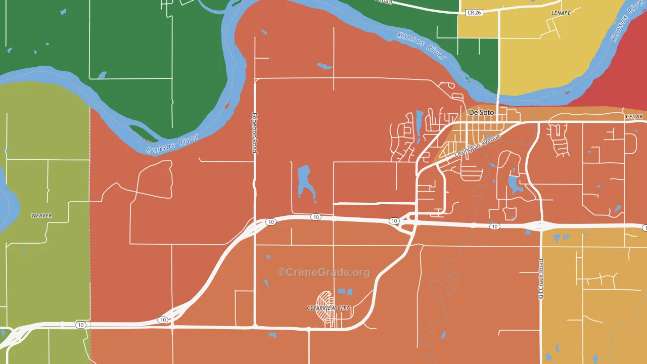 Clearview City, KS Map of Murder Rates