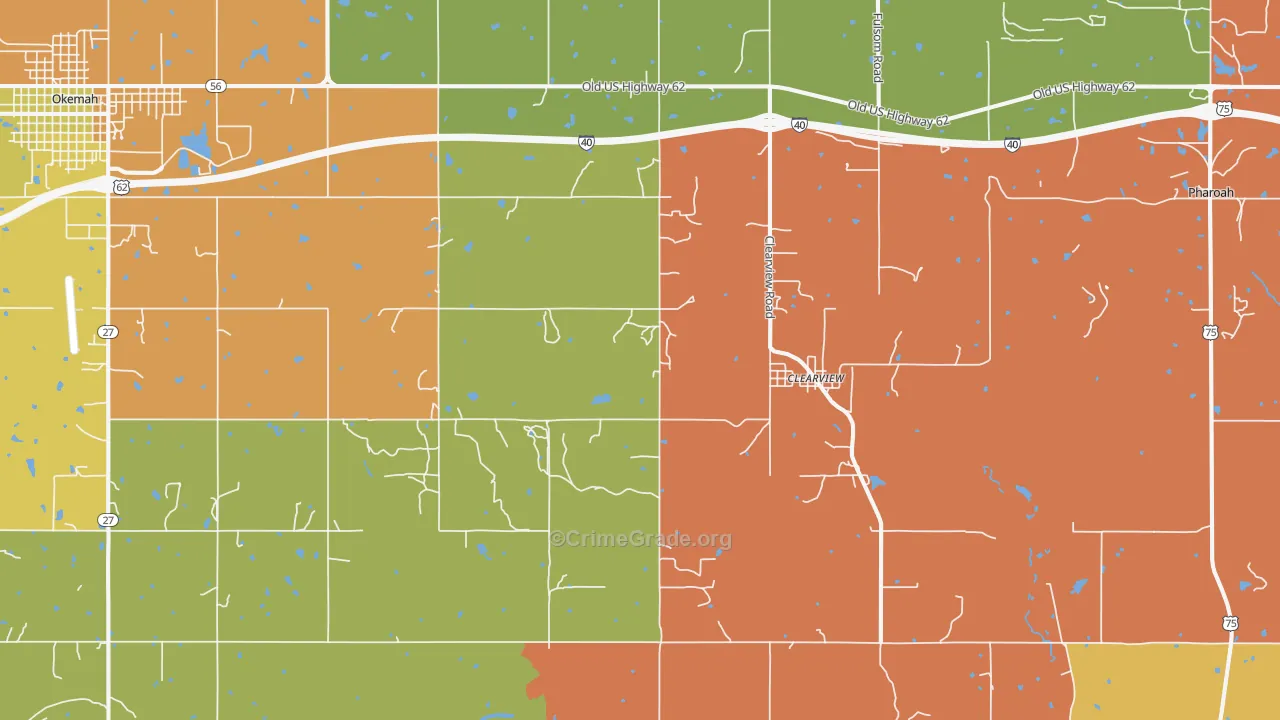Clearview, OK Map of Murder Rates