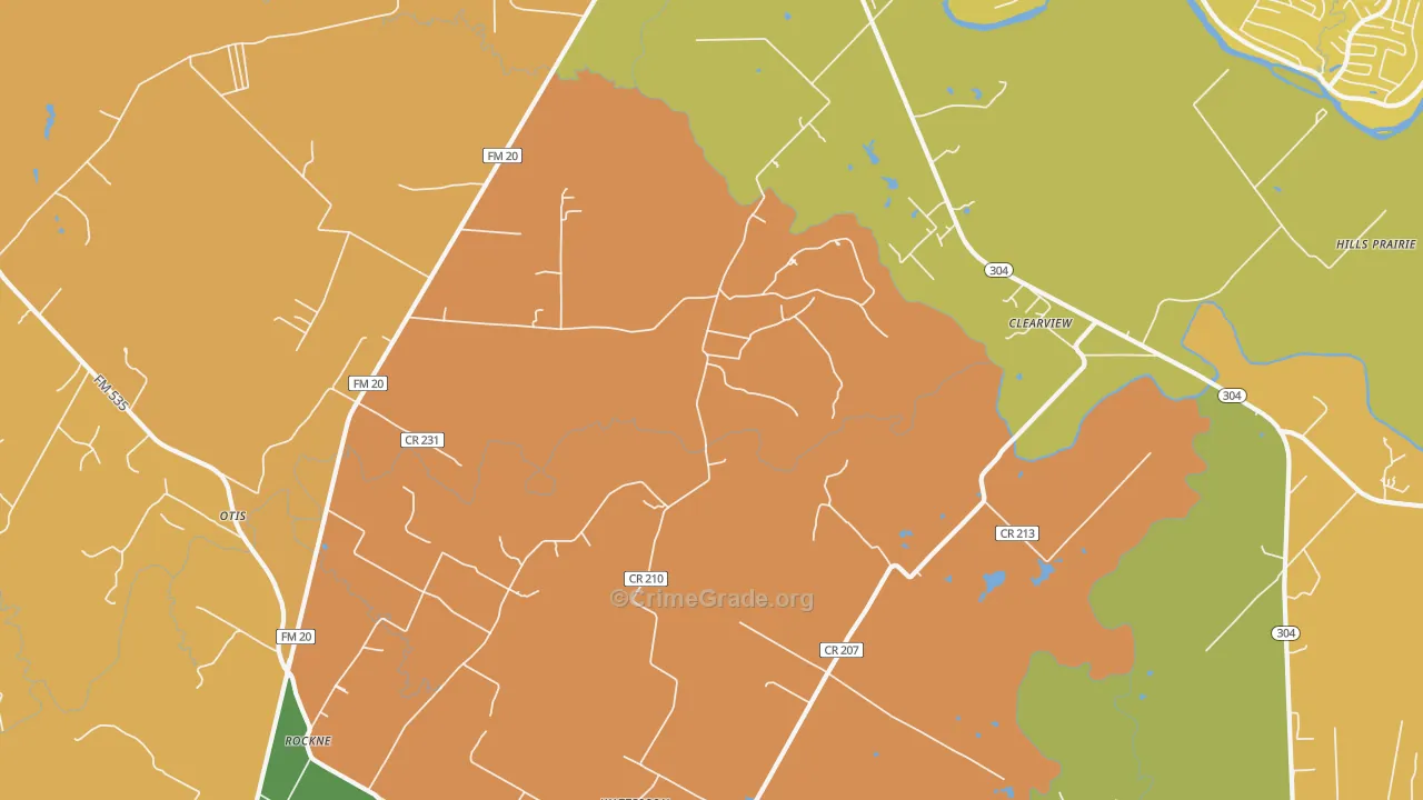 Clearview, TX Map of Murder Rates