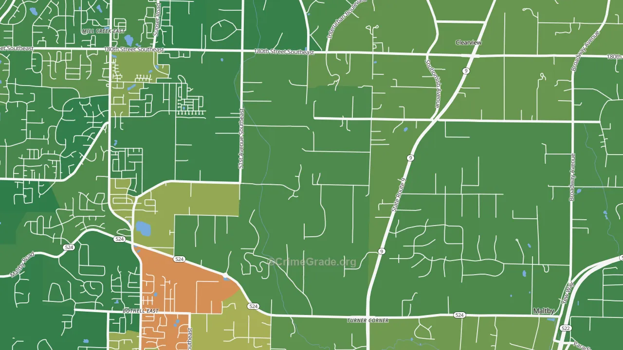 Clearview, WA Map of Murder Rates
