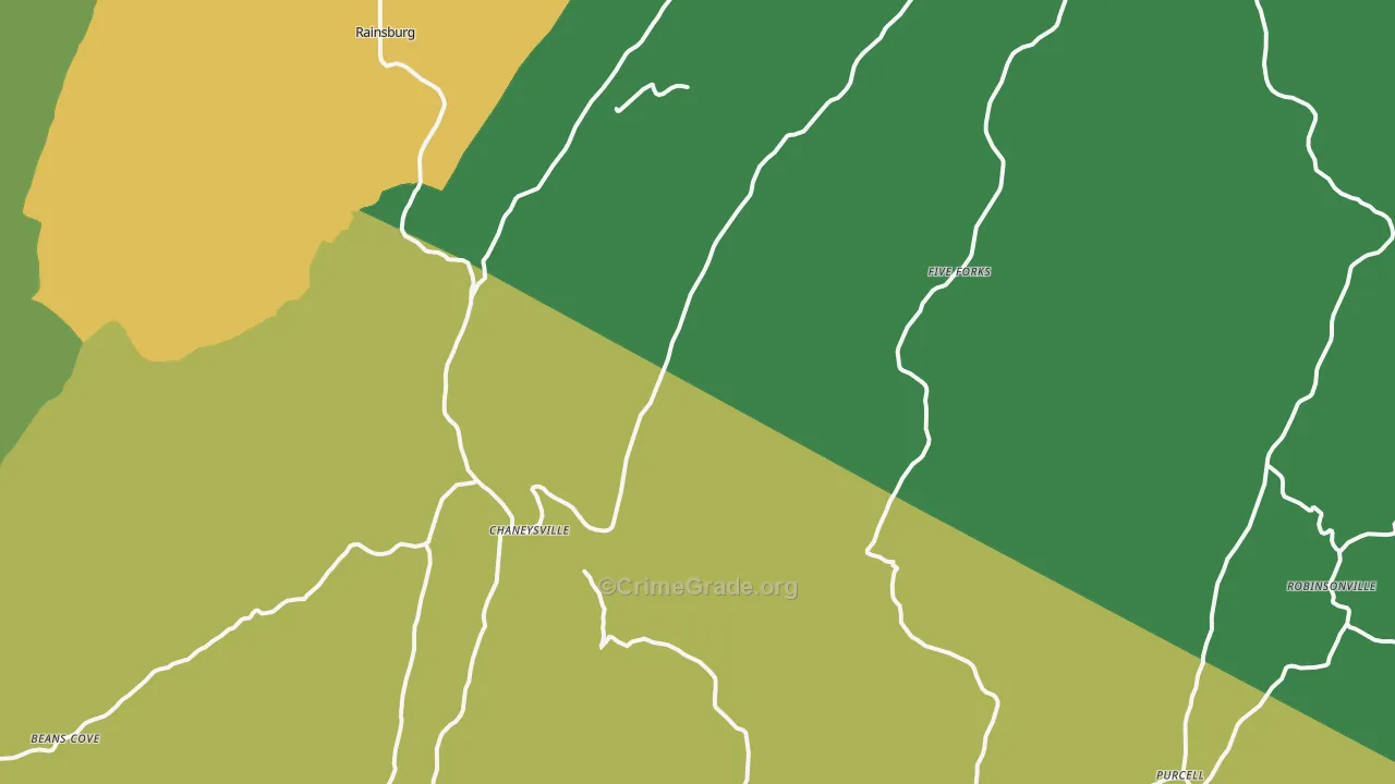 Clearville, PA Map of Murder Rates