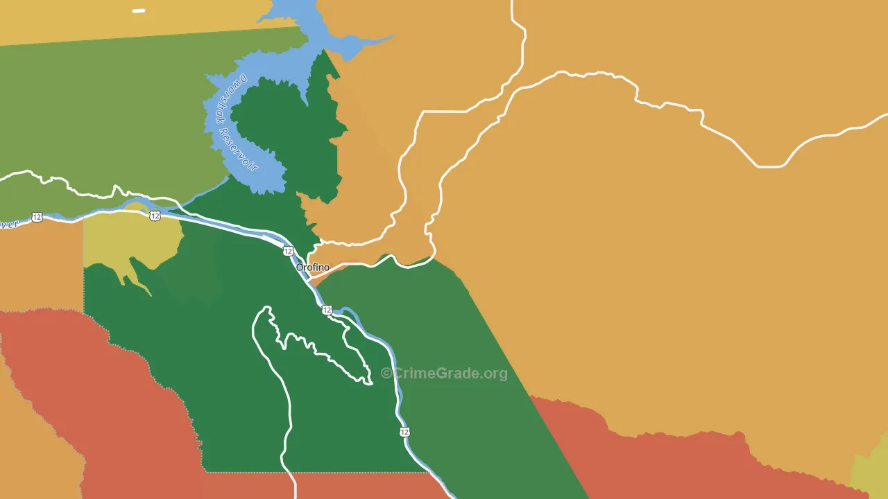 Clearwater County, ID Map of Murder Rates