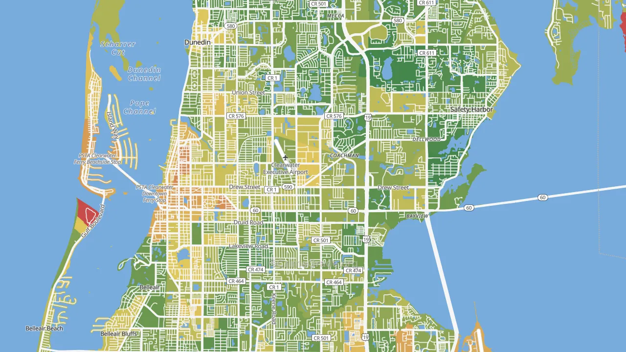Clearwater, FL Map of Murder Rates