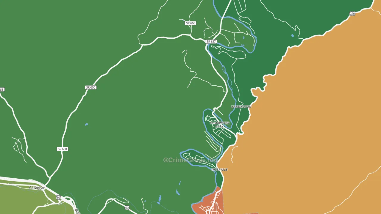 Clearwater Park, VA Map of Murder Rates
