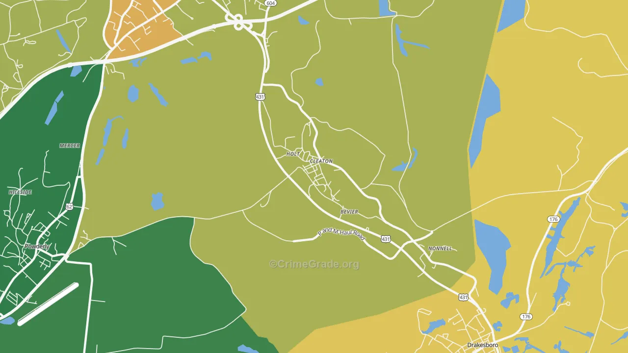 Cleaton, KY Map of Murder Rates