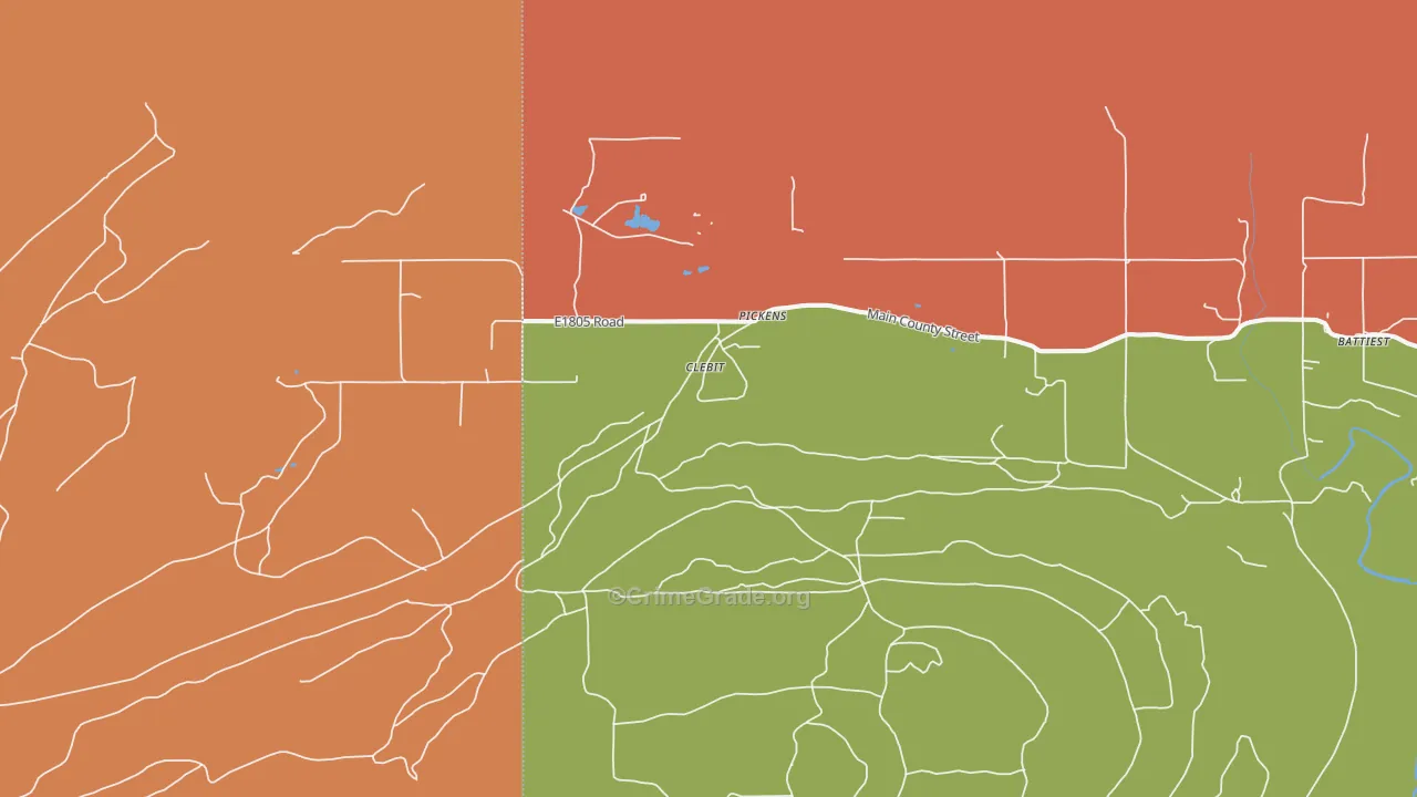 Clebit, OK Map of Murder Rates