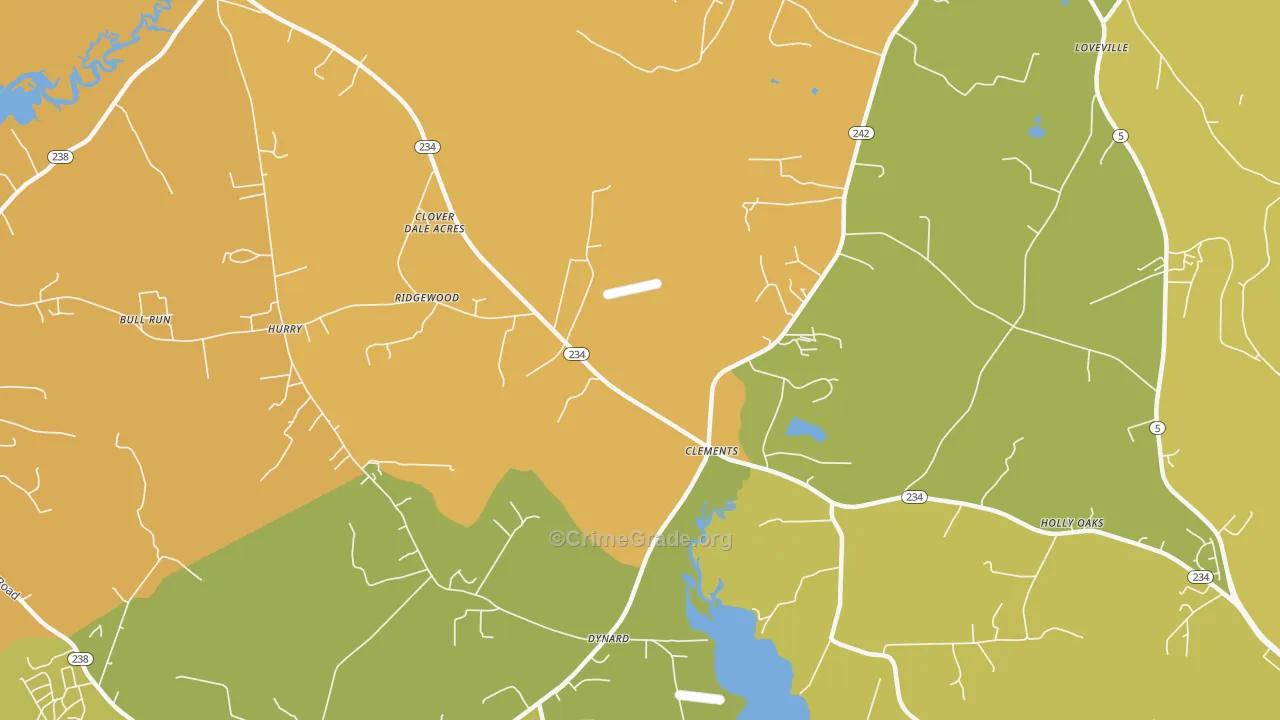 Clements, MD Map of Murder Rates