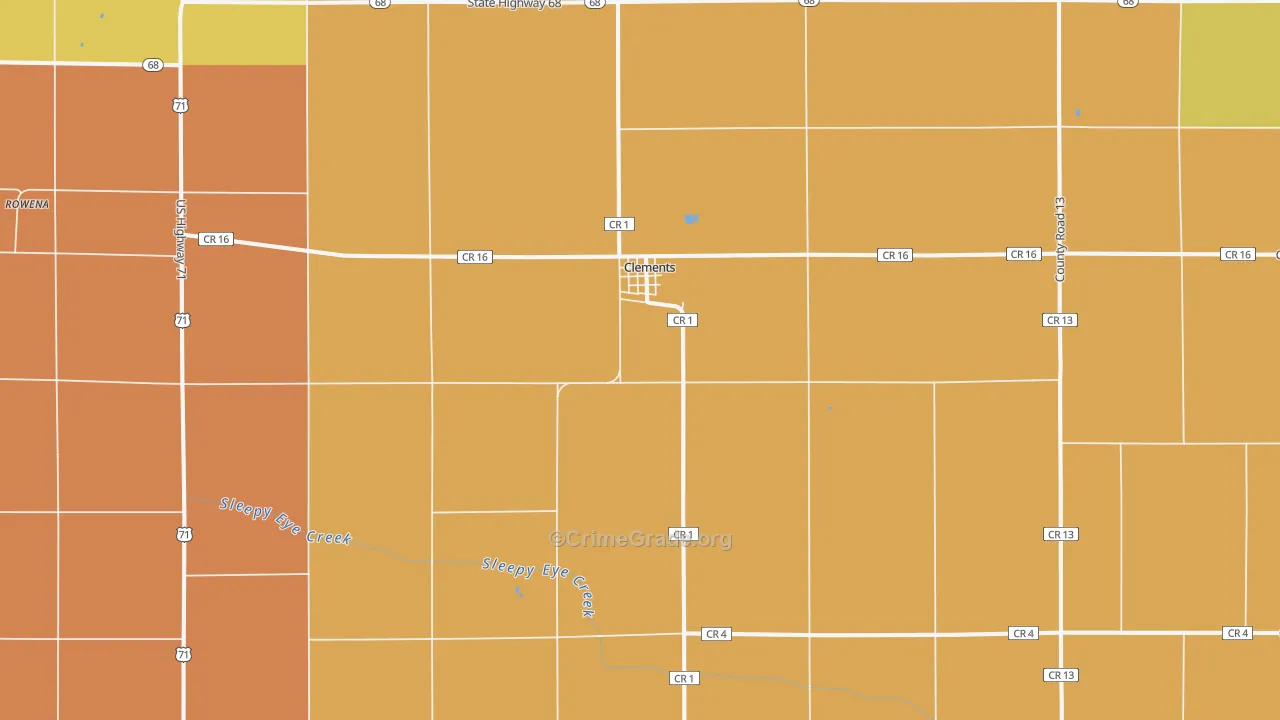 Clements, MN Map of Murder Rates