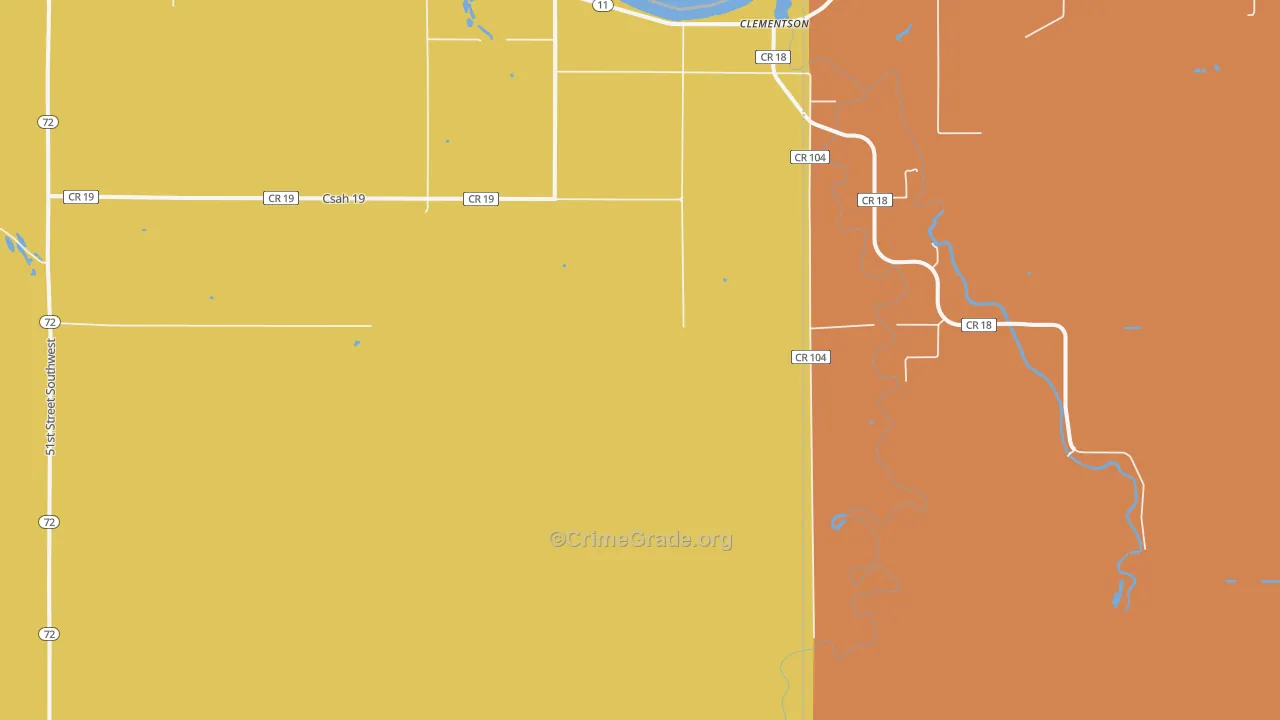 Clementson, MN Map of Murder Rates