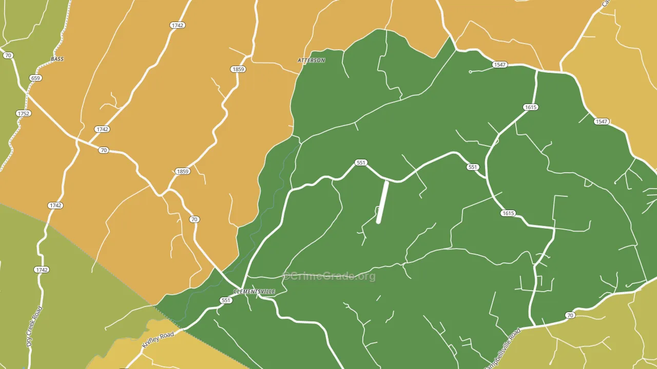 Clementsville, KY Map of Murder Rates