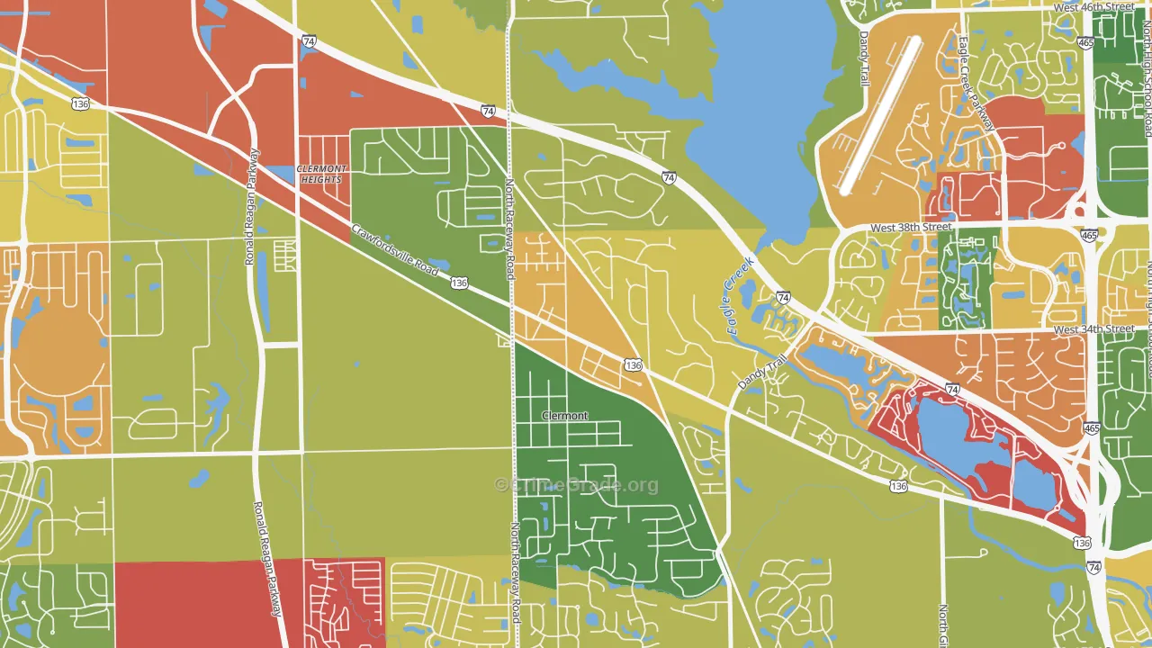 Clermont, IN Map of Murder Rates