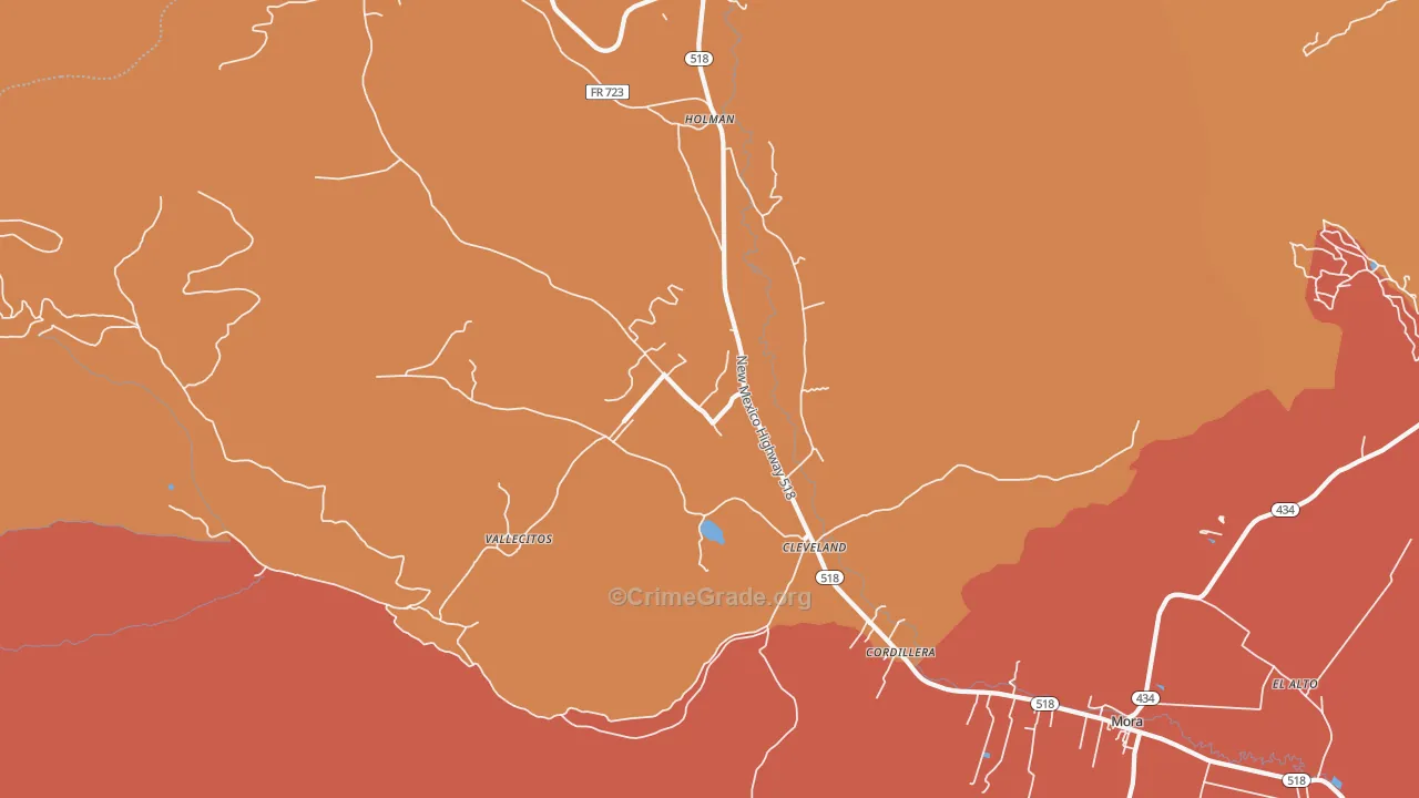 Cleveland, NM Map of Murder Rates