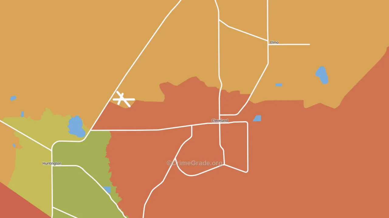 Cleveland, UT Map of Murder Rates