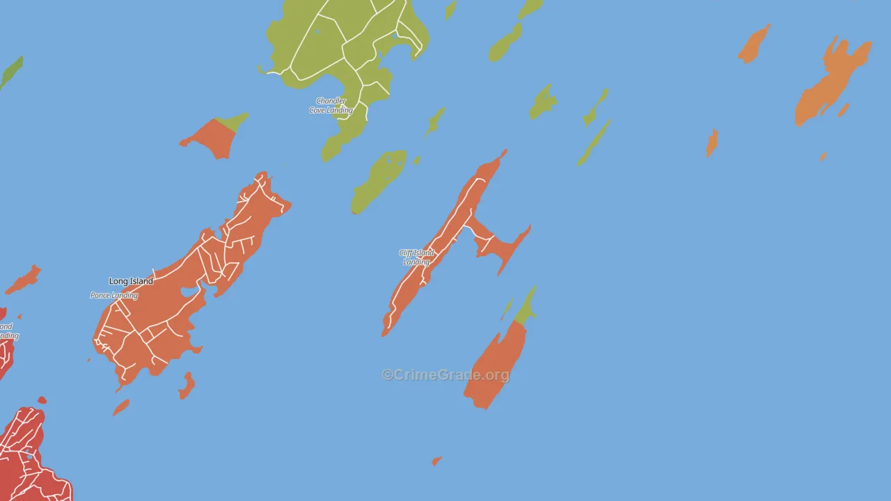 Cliff Island, ME Map of Murder Rates