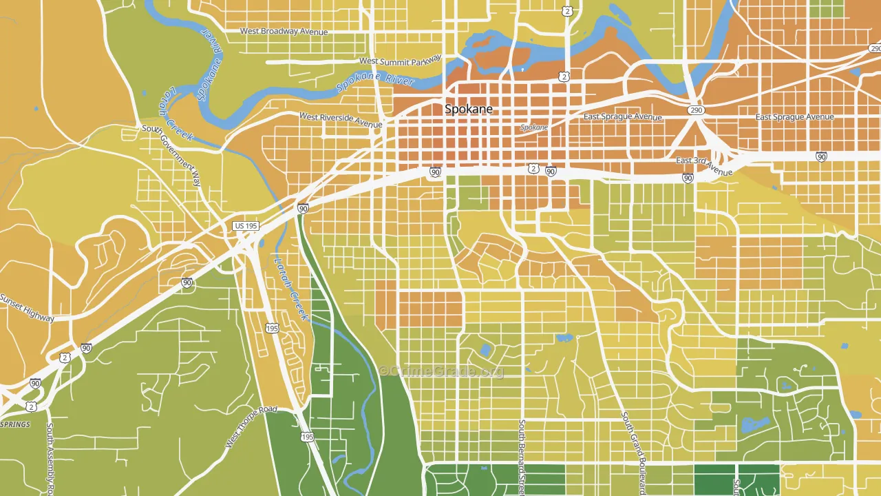 Cliffcannon, Spokane, WA Map of Murder Rates