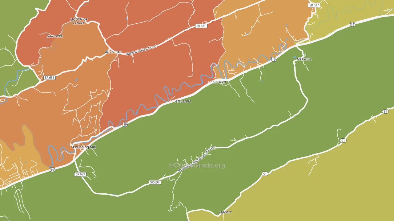 Cliffield, VA Map of Murder Rates
