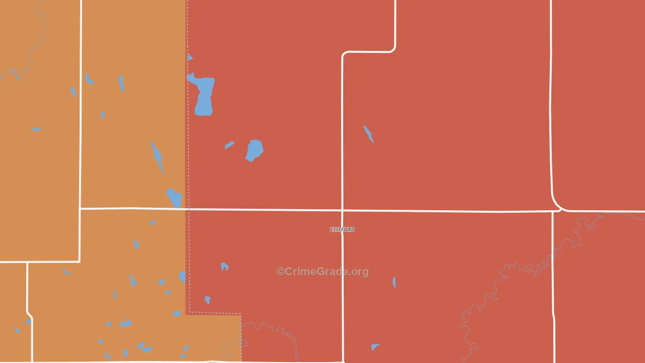 Clifford, ND Map of Murder Rates