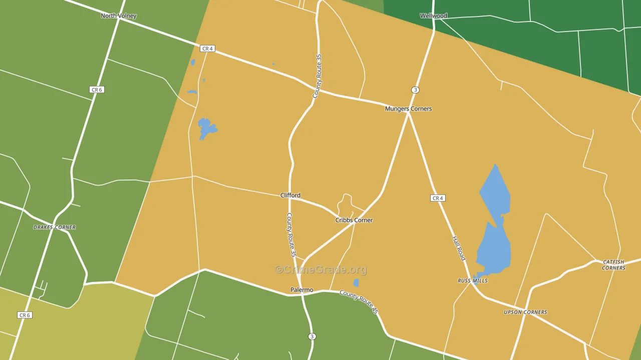 Clifford, NY Map of Murder Rates