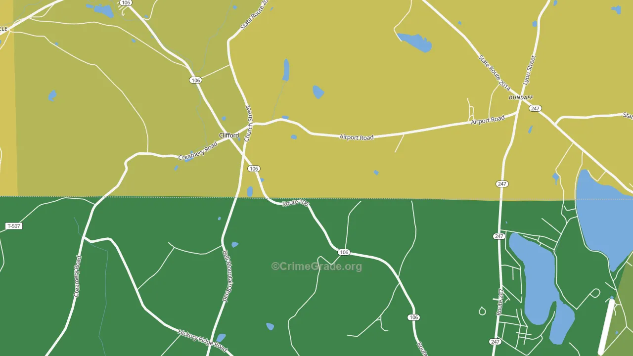 Clifford, PA Map of Murder Rates