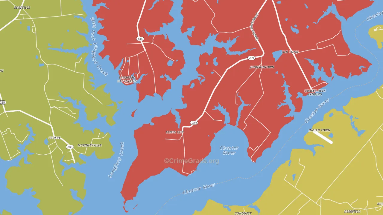 Cliffs City, MD Map of Murder Rates