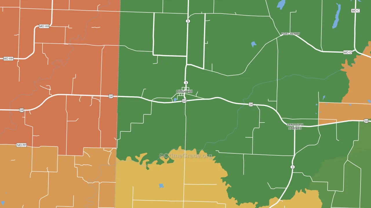 Clifton Hill, MO Map of Murder Rates