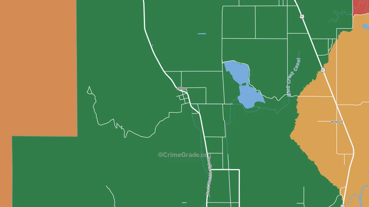 Clifton, ID Map of Murder Rates
